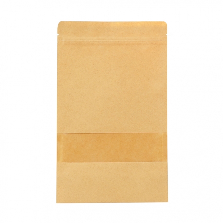 POCHETTE ZIP KRAFT FENETRE