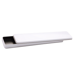 Boîte allongée blanche rectangle  en métal personnalisable