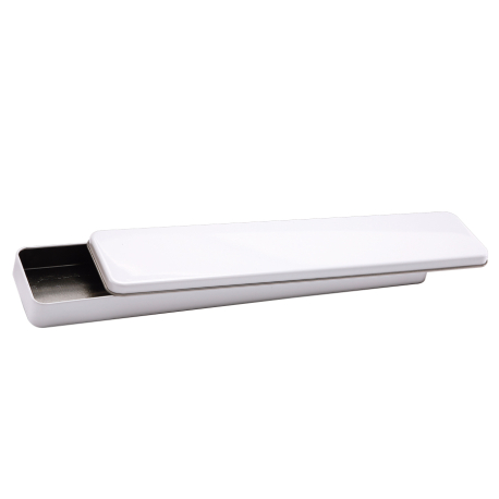 Boîte allongée blanche rectangle  en métal personnalisable