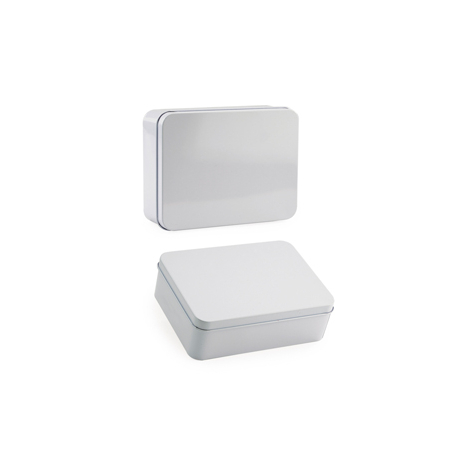 Boîte rectangle blanche  en métal personnalisable
