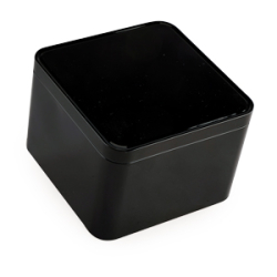 Boîte carrée noire haute en métal personnalisable