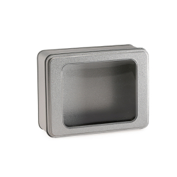Boîte rectangle zinc avec fenêtre transparente personnalisable