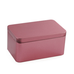 Boîte rectangle haute rose métallisée en métal personnalisable