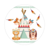 Stickers ronds  "Copains des bois" D.6 cm