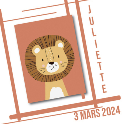 Stickers carrés P  " Baloo le lion " 3.8x3.8 cm