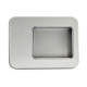 Boîte rectangle métal avec fenêtre transparente personnalisable